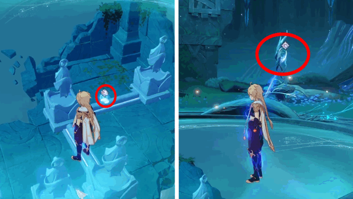 Genshin Impact - Grab Items From Inside of the Moon Mirror