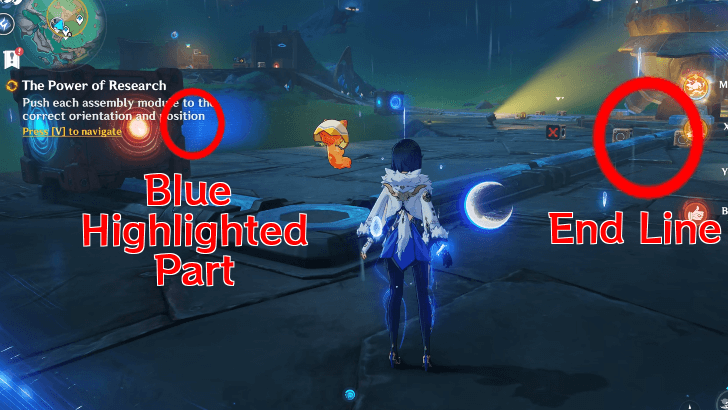 Genshin - The Power of Research Quest Guide - Push Each Assembly Module To The Correct Orientation And Position