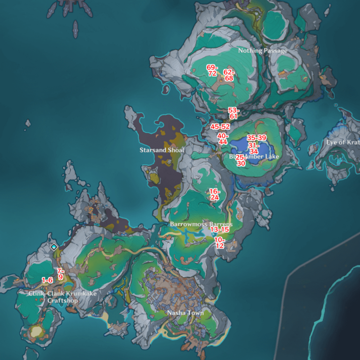 Genshin - Portable Bearing Locations Map