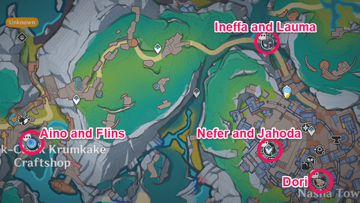 Genshin - Rest Beyond Reach - Optional Dialogue Locations