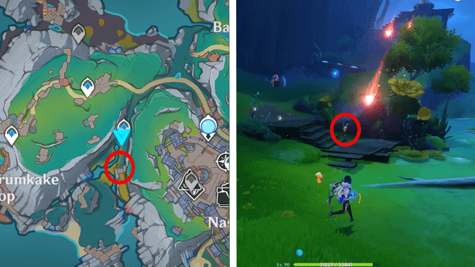 Genshin - Friends of Moleyvalley Quest Guide - Approach Little Girl in the Valley Between Krumkake and Nasha