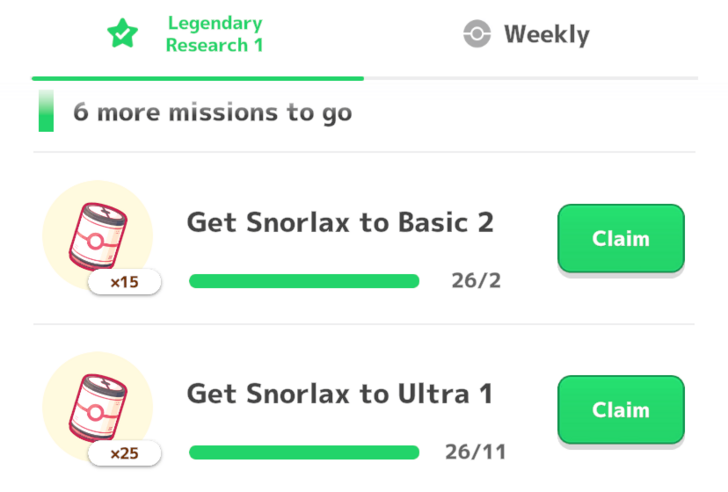 Legendary Research Missions