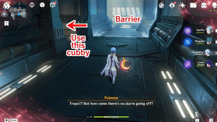 Use the Cubby to Evade Barriers