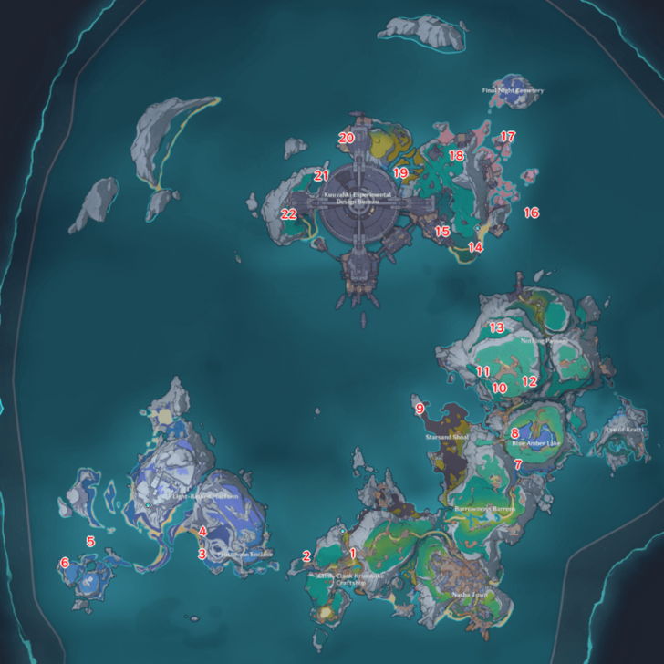 Genshin - Nod-Krai Luna I Remarkable Chests Map Surface