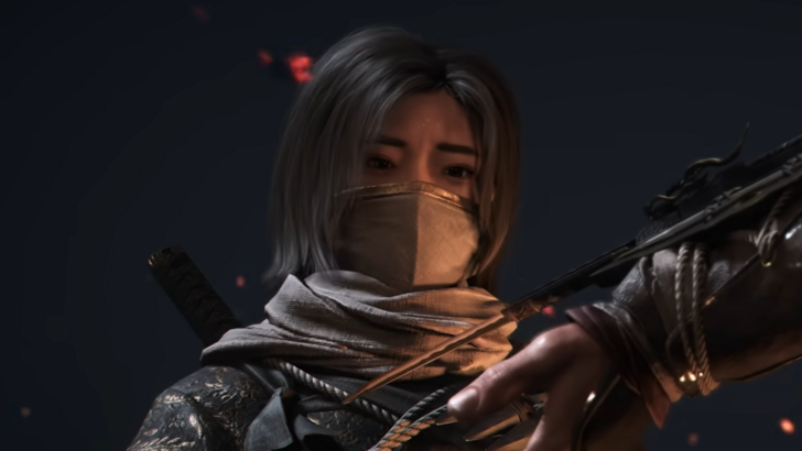 AC Shadows protagonist Naoe stares at a hidden blade