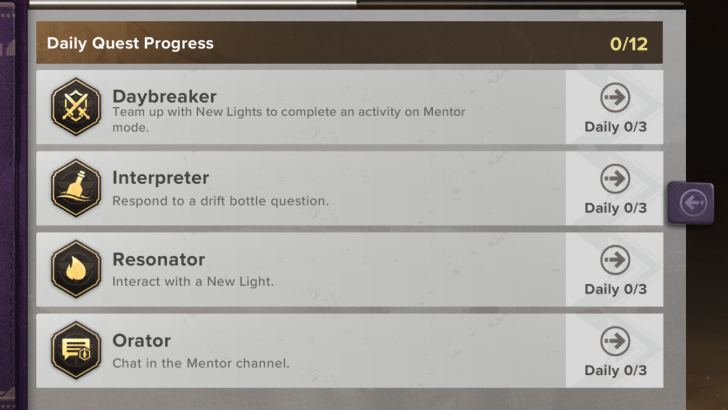 Mentor Daily Quests