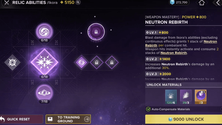 Upgrading Character Abilities