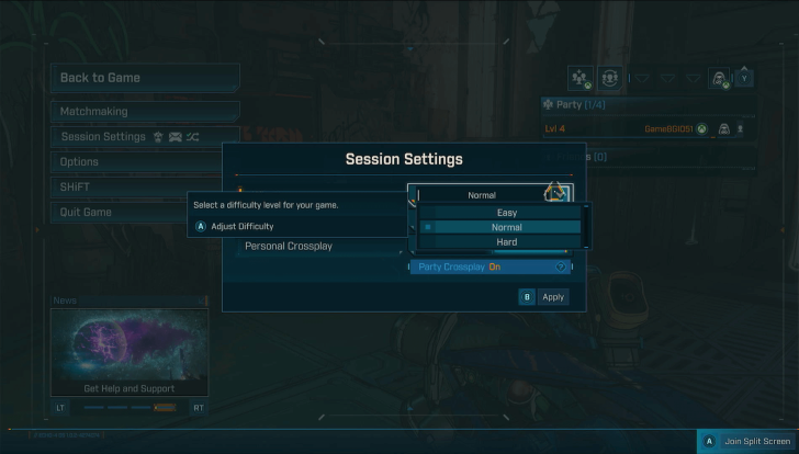 Borderlands 4 - Session Settings Tab