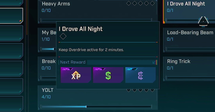 Challenges usually reward exp cash and eridium