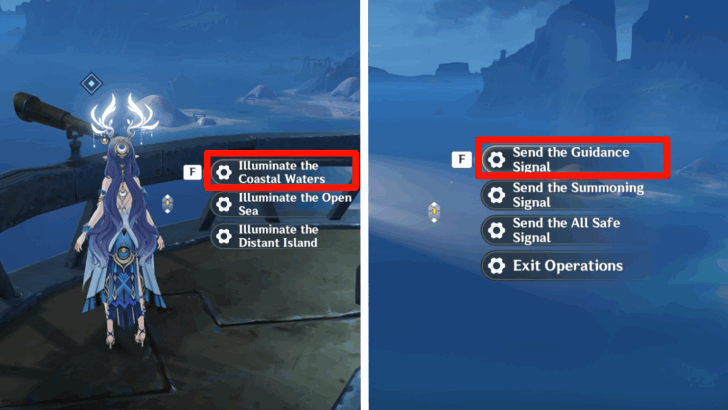 Genshin Impact - Operate the Lighthouse and Guide the Lost Phantom(s)