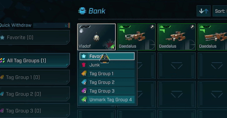 Use Tags to Sort Stored Items