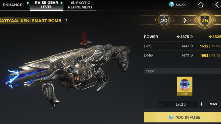 Upgrading Exotic Weapons