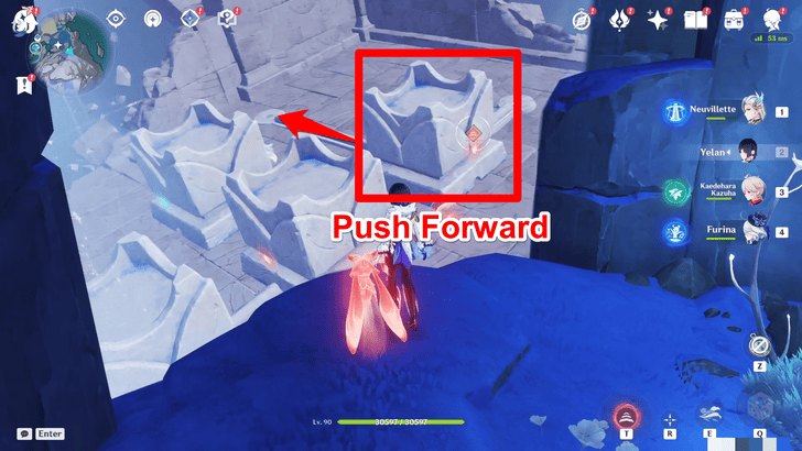 Genshin Impact Hiisi Island Waterfall Moon Mirror 3 Step 1