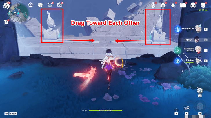 Genshin Impact Hiisi Island Waterfall Moon Mirror 4 Puzzle Solution