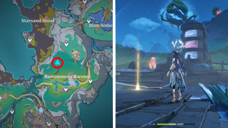 Genshin Impact Barrowmoss Barrens Location