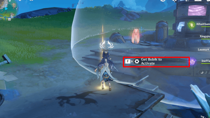 Genshin Impact Get Bobik to Remove the Barrier in Barrowmoss Barrens