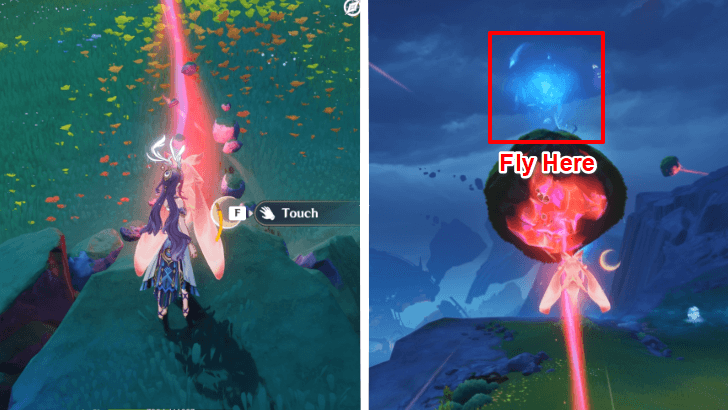 Genshin Impact Red Beam Puzzle Step 1