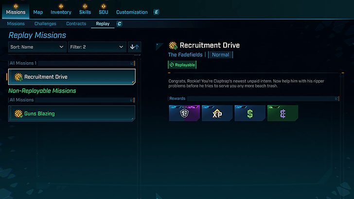 Rewarded from Replayable Missions