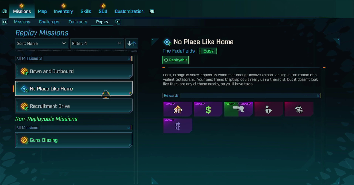 Select Missions Then Replay