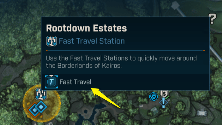 Borderlands 4 - Fast Travel Station in Map