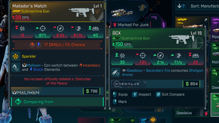 Level vs Rarity in Weapons