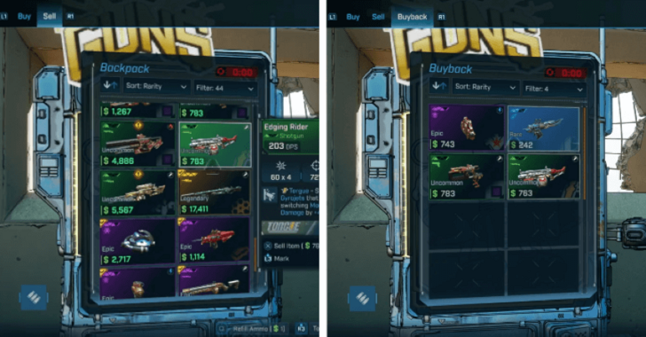 Borderlands 4 Sell and Buyback