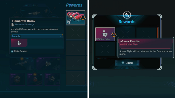 Elemental Break Rewards