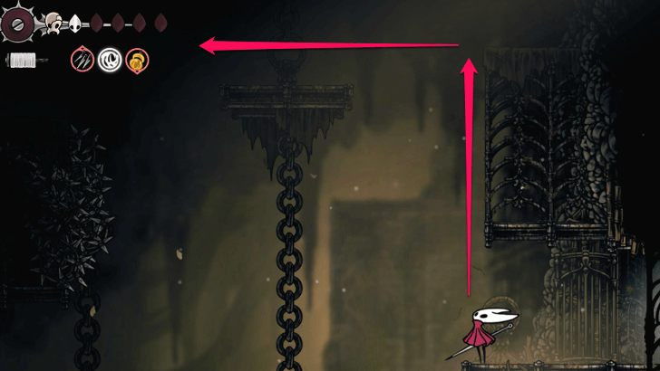 Climb up then Pogo to the Left