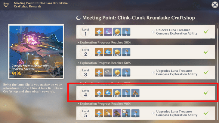 Raise the Krumkake Craftshop Meeting Point Level to 4