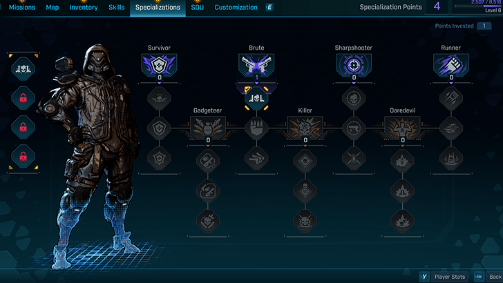 Specializations View