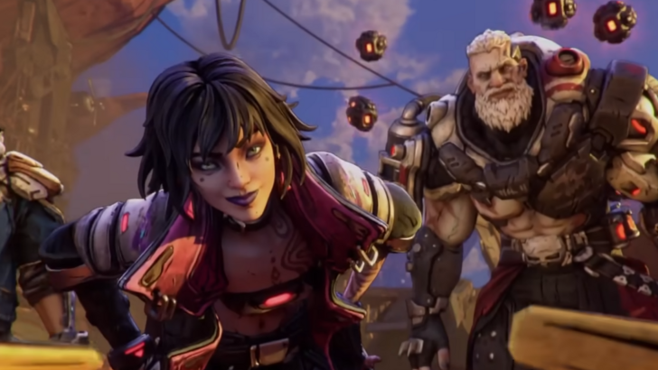 Amon and Vex from Borderlands 4 looking at screen