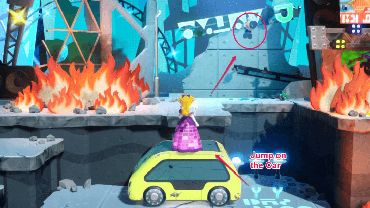 Princess Peach Showtime - Mighty Mission Alien Invasion Dress Ribbon Location