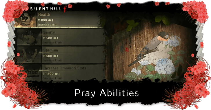 Silent Hill f List of All Pray Abilities
