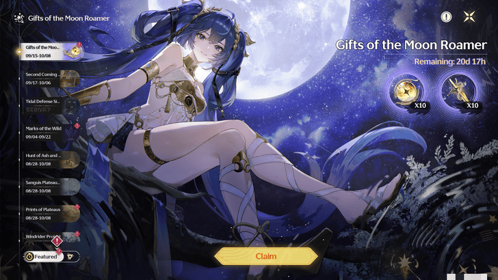 Wuthering Waves Claim Rewards From Gifts of the Moon Roamer