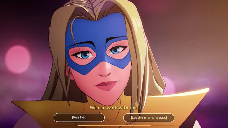 Screenshot of Blonde Blazer in Dispatch, soft magenta light