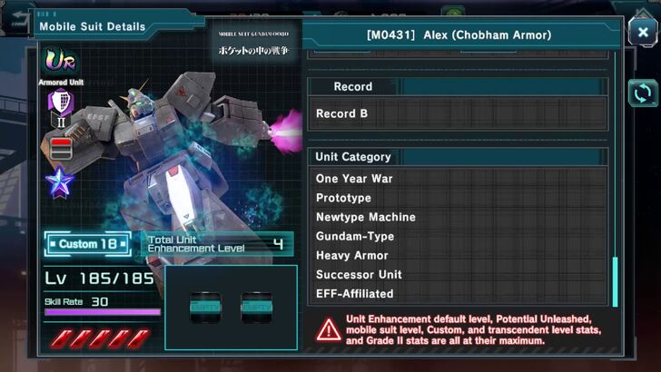 Alex Unit Categories