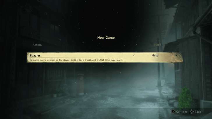 Silent Hill f Choose Action and Puzzle Difficulties