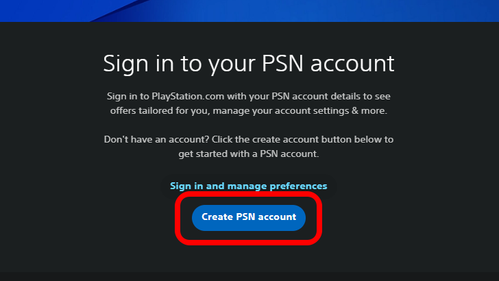GOY - Create PSN Account 1