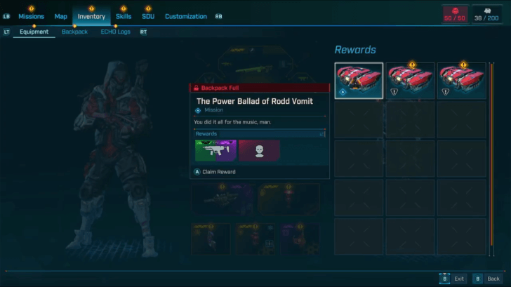 Borderlands 4 - The Power Ballad of Rodd Vomit Rewards