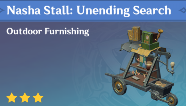 Genshin Impact - How to Get Nasha Stall - Unending Search Furnishing