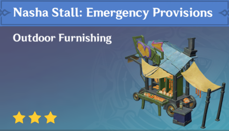 Genshin Impact - How to Get Nasha Stall - Emergency Provisions Furnishing