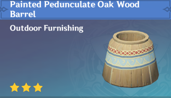 Genshin Impact - How to Get Painted Pendunculate Oak Wood Barrel Furnishing