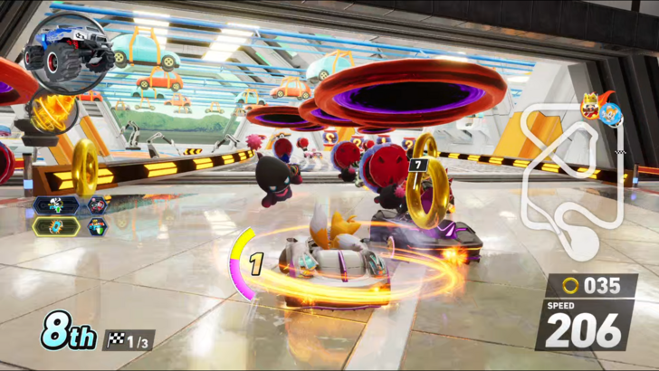 Sonic Racing: CrossWorlds Using Black Chao Item