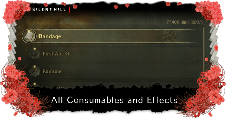 Silent Hill f All Consumables and Effects