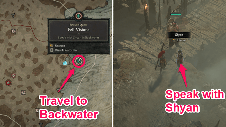 Travel to Backwater and talk to Shyan