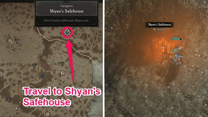 Travel northwest and enter Shyan