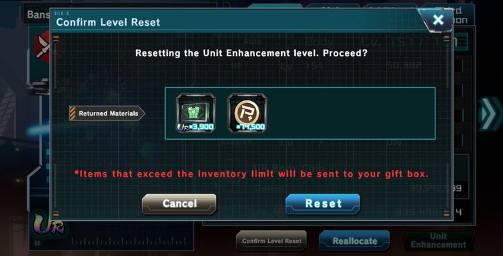 Unit Enhancement Reset Step 5 - Gundam UCE