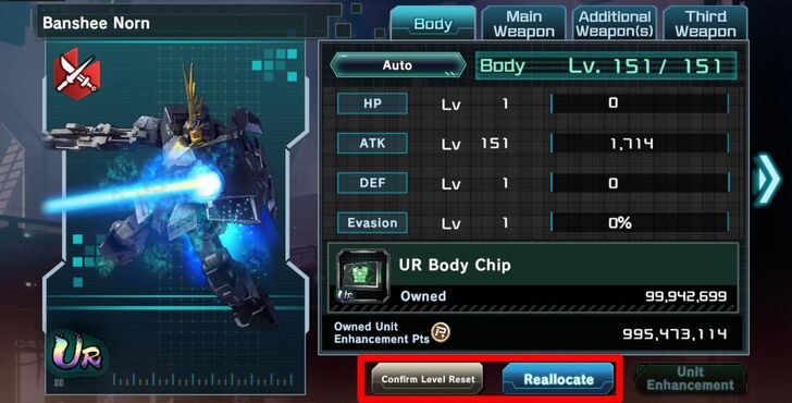 Unit Enhancement Reset Step 1 - Gundam UCE