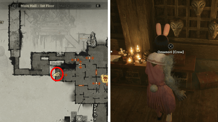 Omamori Crow Location