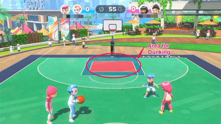 Switch Sports - Basketball Area for Dunking
